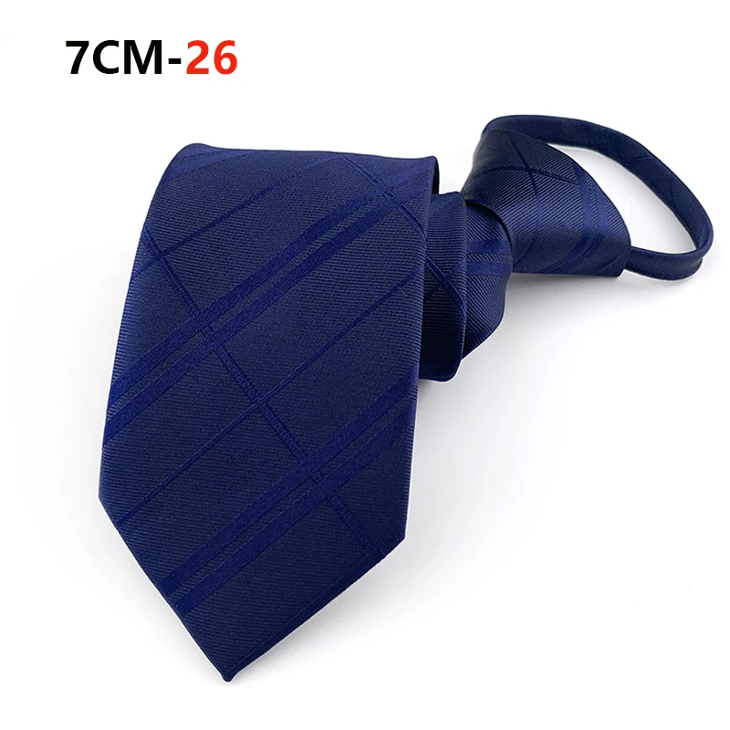Zipper Tie Mens Necktie Lazy Pre-tied Ties Striped 7cm Neck Tie Zipper Necktie For Men Women Bridegroom Wedding Wholesale