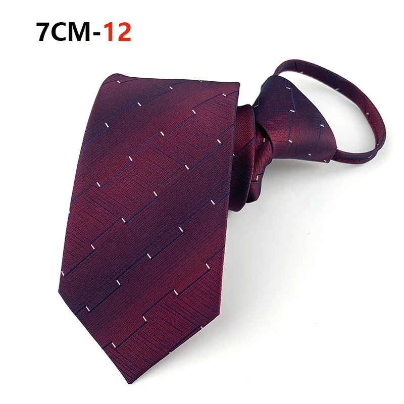 Zipper Tie Mens Necktie Lazy Pre-tied Ties Striped 7cm Neck Tie Zipper Necktie For Men Women Bridegroom Wedding Wholesale