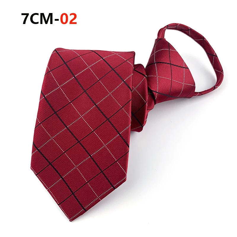 Zipper Tie Mens Necktie Lazy Pre-tied Ties Striped 7cm Neck Tie Zipper Necktie For Men Women Bridegroom Wedding Wholesale