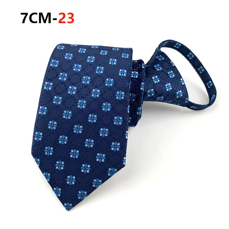 Zipper Tie Mens Necktie Lazy Pre-tied Ties Striped 7cm Neck Tie Zipper Necktie For Men Women Bridegroom Wedding Wholesale