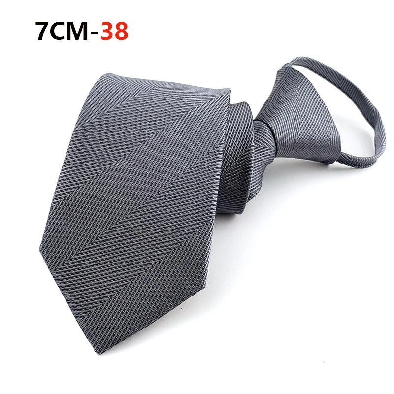 Zipper Tie Mens Necktie Lazy Pre-tied Ties Striped 7cm Neck Tie Zipper Necktie For Men Women Bridegroom Wedding Wholesale