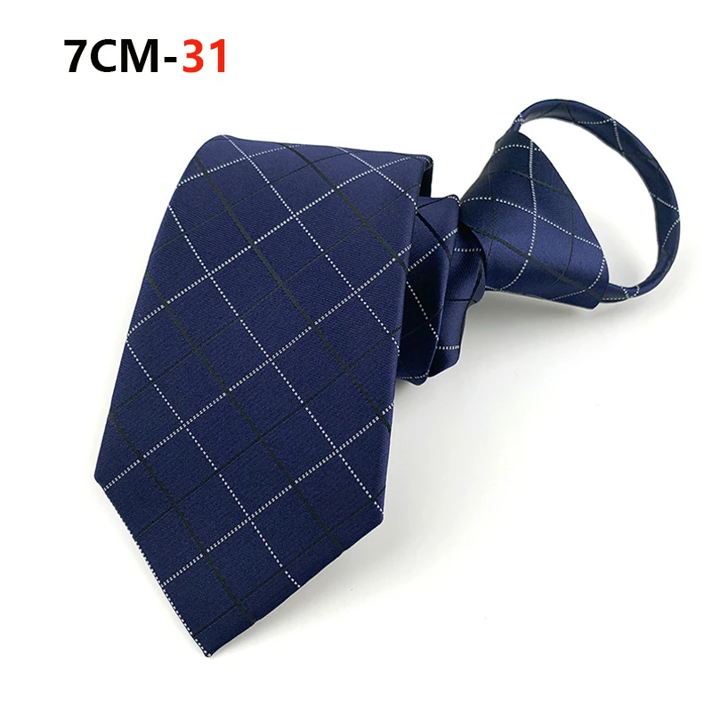 Zipper Tie Mens Necktie Lazy Pre-tied Ties Striped 7cm Neck Tie Zipper Necktie For Men Women Bridegroom Wedding Wholesale