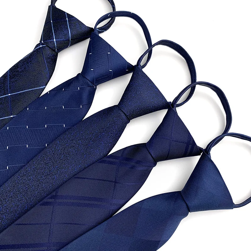 Zipper Tie Mens Necktie Lazy Pre-tied Ties Striped 7cm Neck Tie Zipper Necktie For Men Women Bridegroom Wedding Wholesale