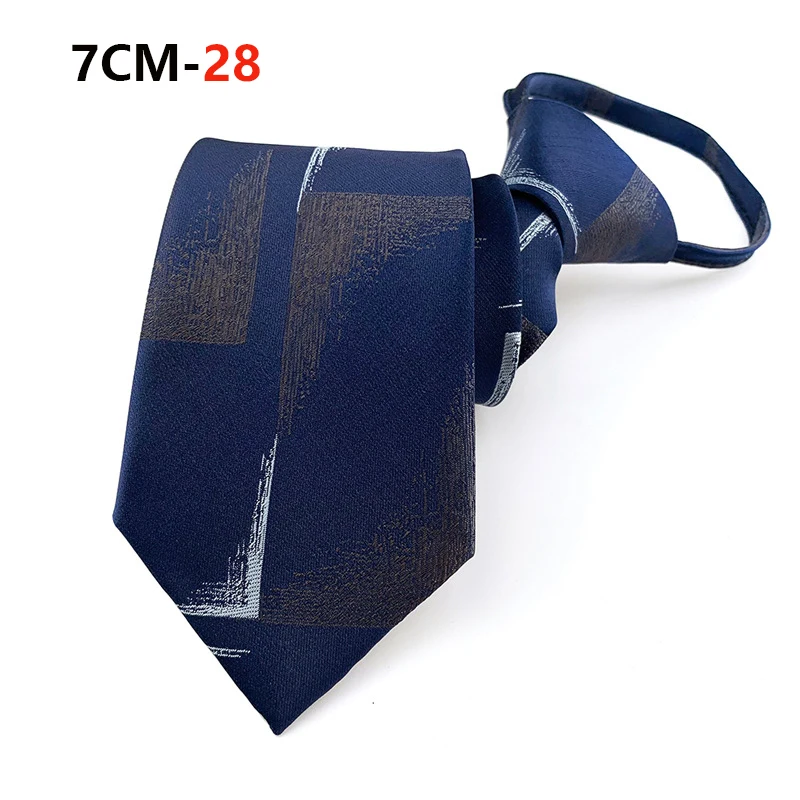 Zipper Tie Mens Necktie Lazy Pre-tied Ties Striped 7cm Neck Tie Zipper Necktie For Men Women Bridegroom Wedding Wholesale