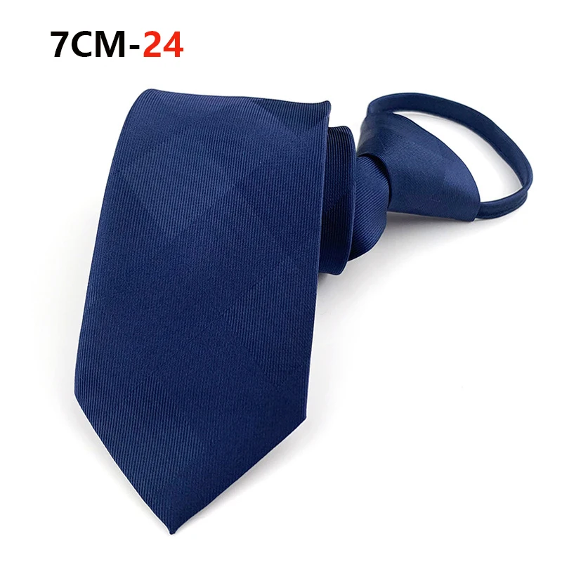 Zipper Tie Mens Necktie Lazy Pre-tied Ties Striped 7cm Neck Tie Zipper Necktie For Men Women Bridegroom Wedding Wholesale