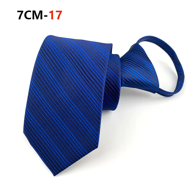 Zipper Tie Mens Necktie Lazy Pre-tied Ties Striped 7cm Neck Tie Zipper Necktie For Men Women Bridegroom Wedding Wholesale