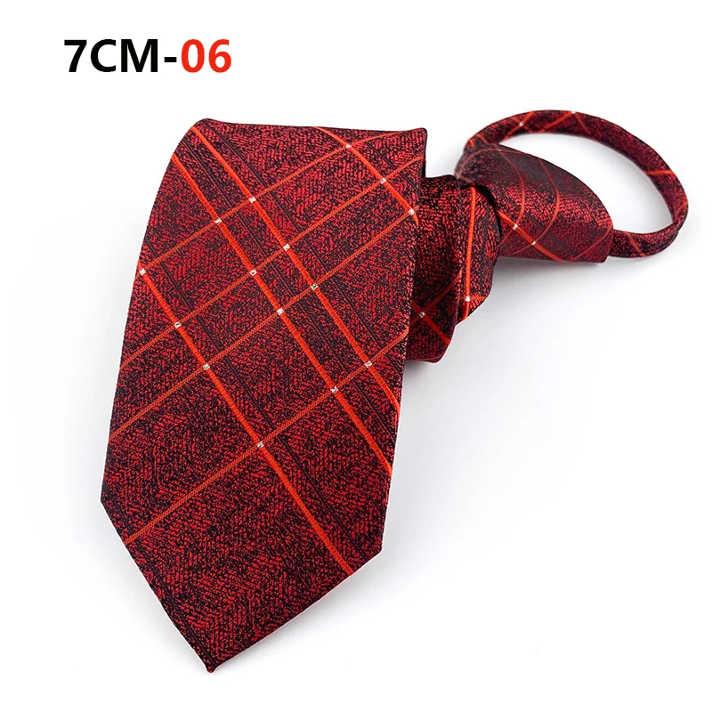 Zipper Tie Mens Necktie Lazy Pre-tied Ties Striped 7cm Neck Tie Zipper Necktie For Men Women Bridegroom Wedding Wholesale
