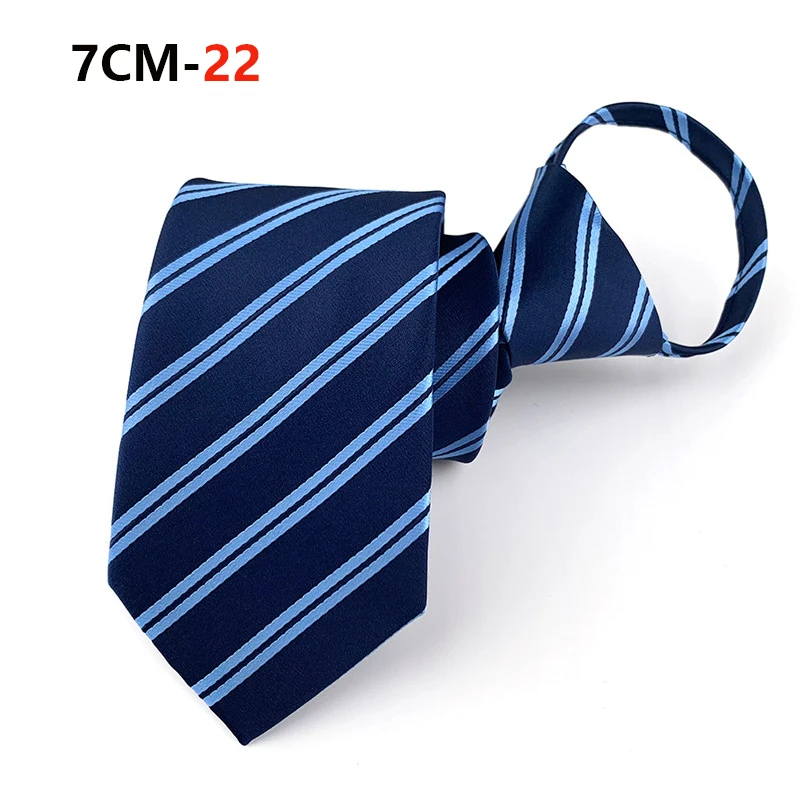 Zipper Tie Mens Necktie Lazy Pre-tied Ties Striped 7cm Neck Tie Zipper Necktie For Men Women Bridegroom Wedding Wholesale