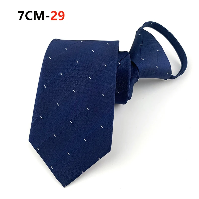 Zipper Tie Mens Necktie Lazy Pre-tied Ties Striped 7cm Neck Tie Zipper Necktie For Men Women Bridegroom Wedding Wholesale