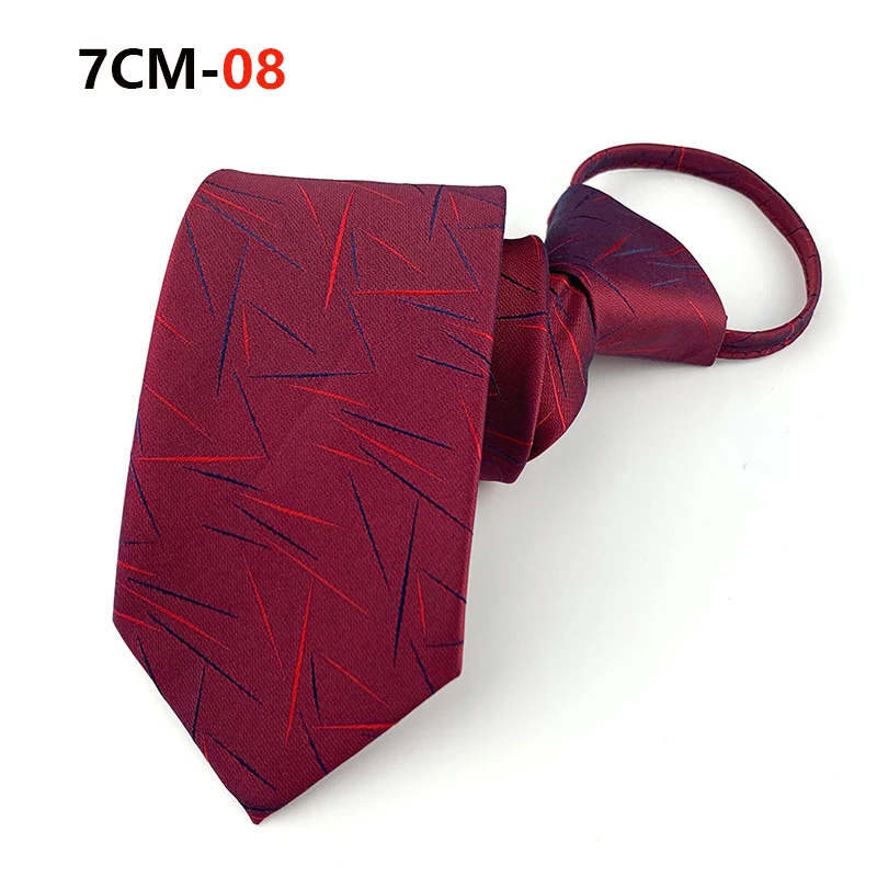 Zipper Tie Mens Necktie Lazy Pre-tied Ties Striped 7cm Neck Tie Zipper Necktie For Men Women Bridegroom Wedding Wholesale
