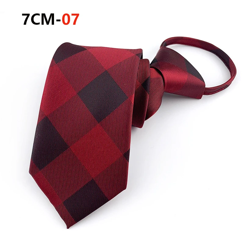Zipper Tie Mens Necktie Lazy Pre-tied Ties Striped 7cm Neck Tie Zipper Necktie For Men Women Bridegroom Wedding Wholesale
