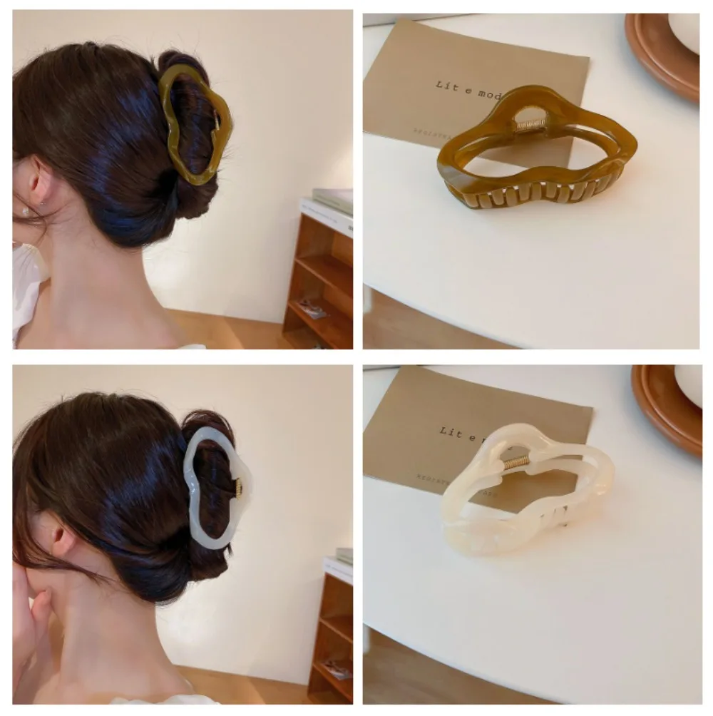 Elegant Clouds Hollow Out Hair Claws Clip Women Girls Jelly Acrylic Hair Clamps Plastic Irregular Barrettes Hair Accessories New