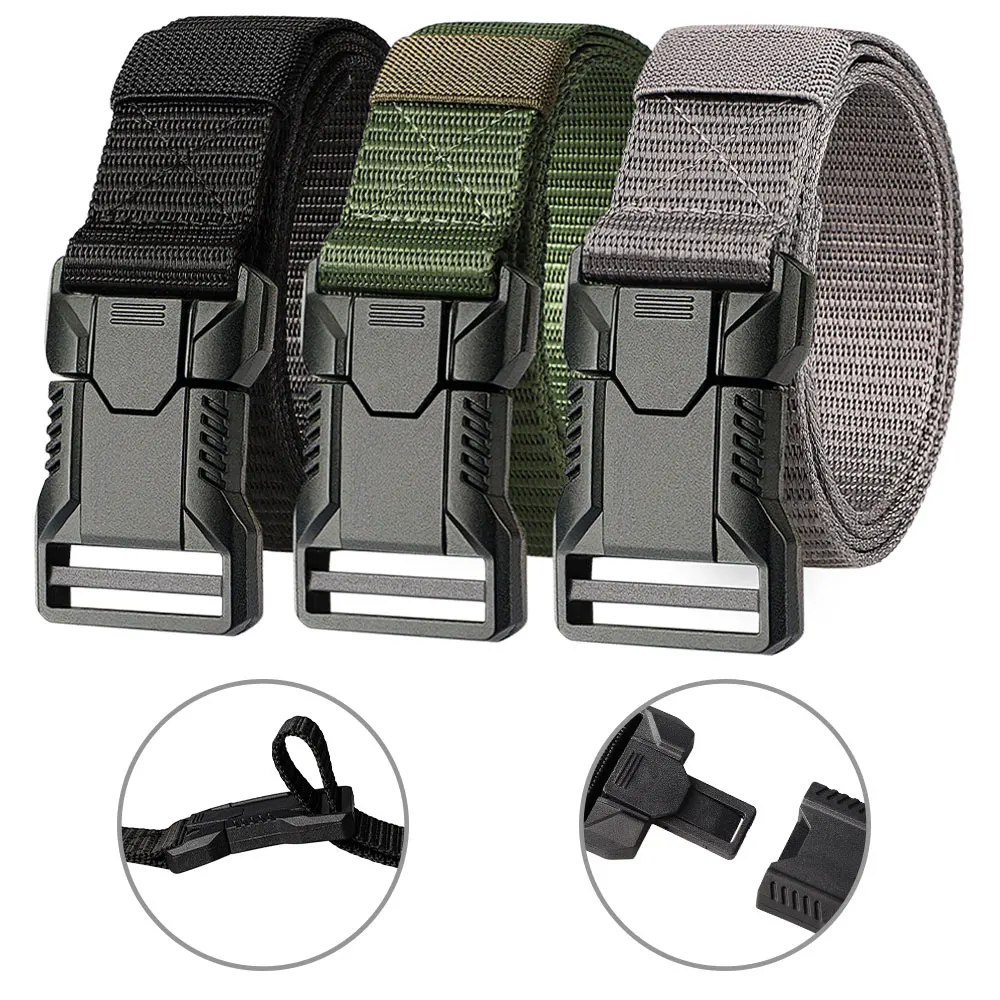 1Pcs Men's Tactical Sports Belt Adjustable Quick Release Buckle Multipurpose Outdoor Training Mountaineering Belt For Ideal Gift