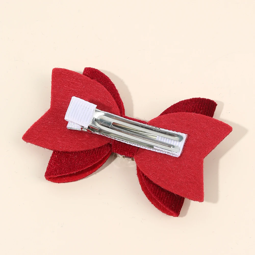 2Pcs Fashion Velvet Bow Hairpin Rhinestone Clips Volume tongs Double Braids Barrettes For Women Girls Accessories Headdresses