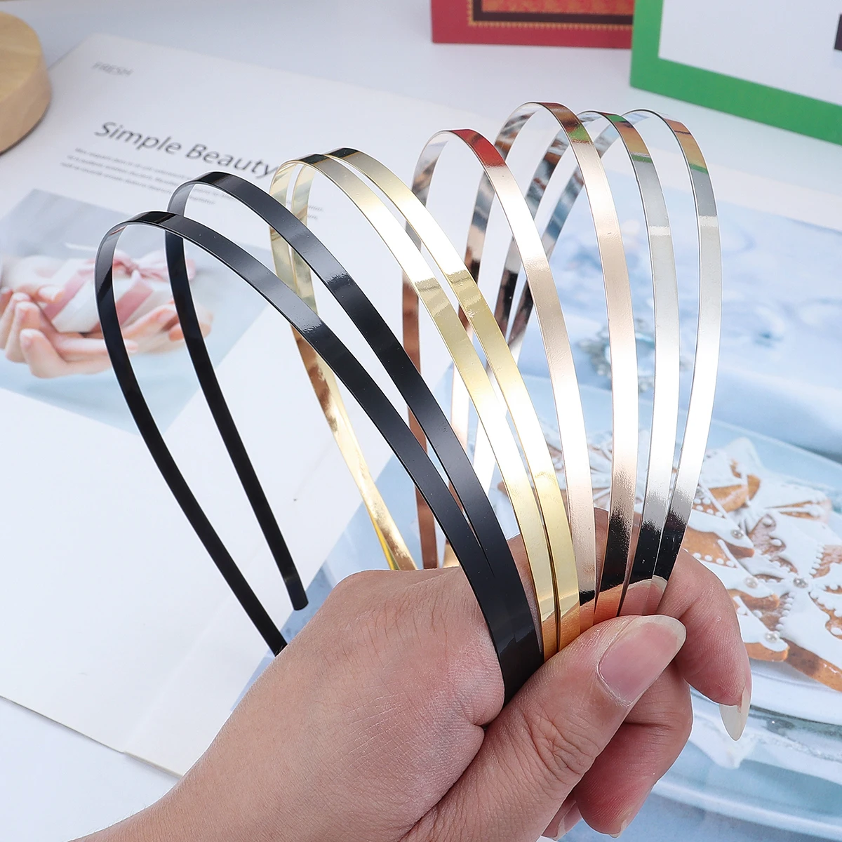 10Pcs Metal Headband 11x14cm Simple Headband Hair Fixing Head Hoop Unisex Headband for DIY Making Hairband Accessories Wholesale