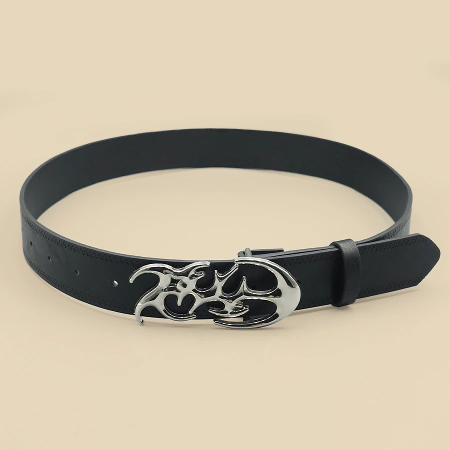 Classic Black Pu Leather Belt with Silver Buckle, Thin Pu Leather Casual Pin Buckle Belt for Pants, Jeans and Dresses