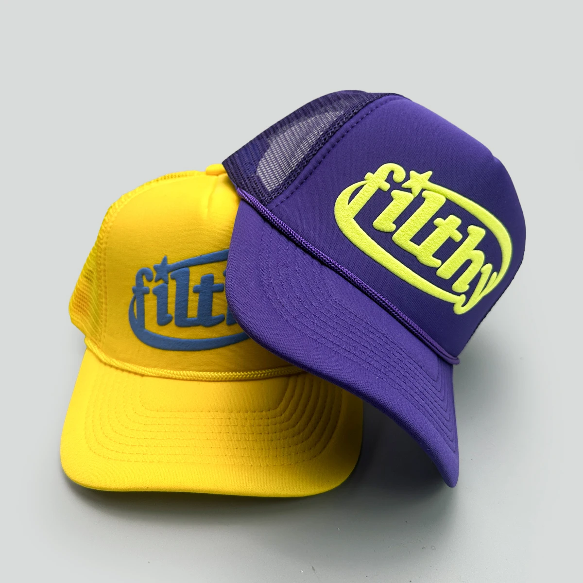 Color Block Filthy Letters Baseball Hats New Unisex Sunshade Color Block Breathable Personal Versatile Mesh Fashion Trucker Caps