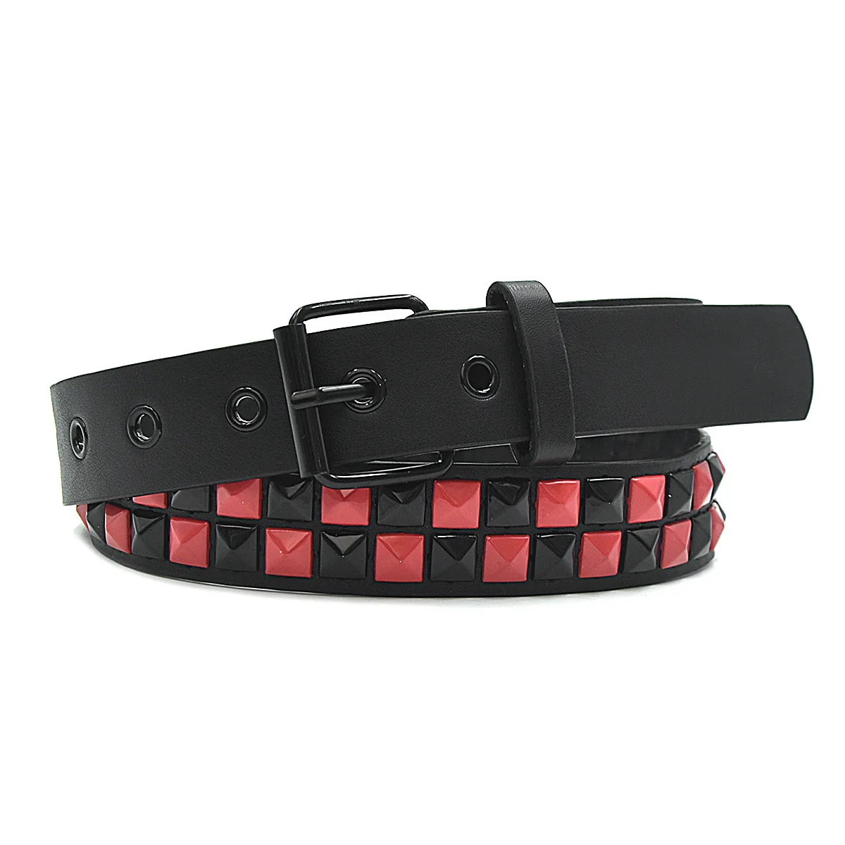 Purple Rivet Punk Women's Belt Hip Hop Y2k Jeans Accessories Girdle Fashion Trend Pu Leather Pin Buckle Waistband Unisex