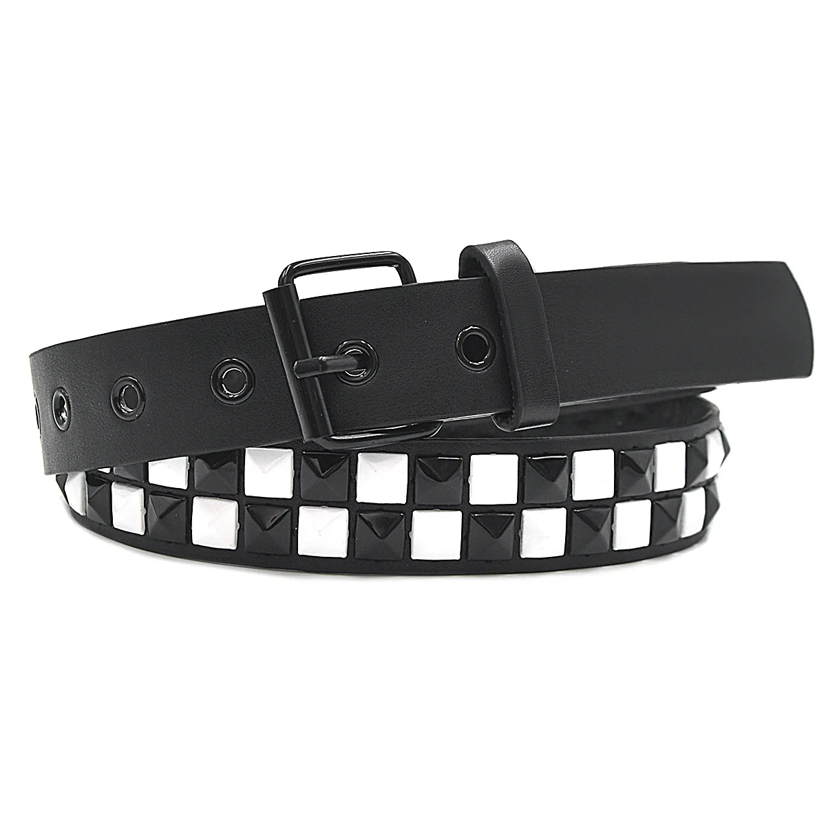 Purple Rivet Punk Women's Belt Hip Hop Y2k Jeans Accessories Girdle Fashion Trend Pu Leather Pin Buckle Waistband Unisex