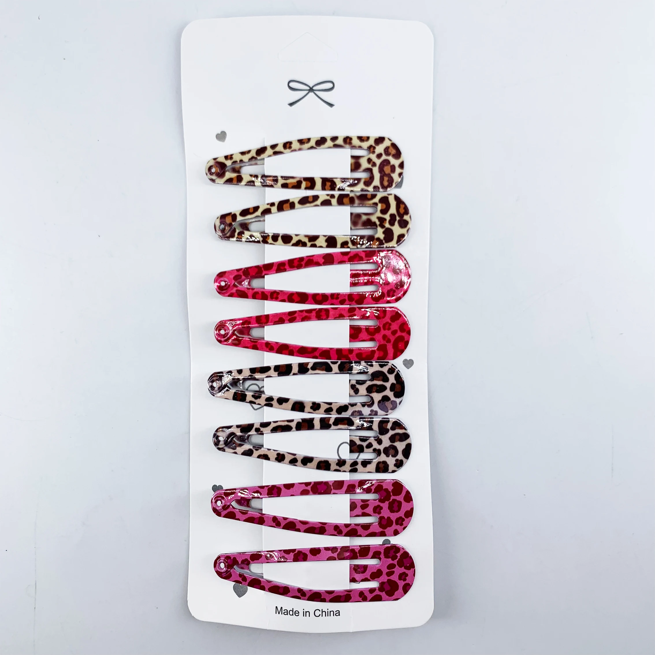 8pcs/set Leopard Print Hair Clips for Women Girls Vintage Geometric Drop BB Clips Bangs Hairpins Barrettes Hair Accessories