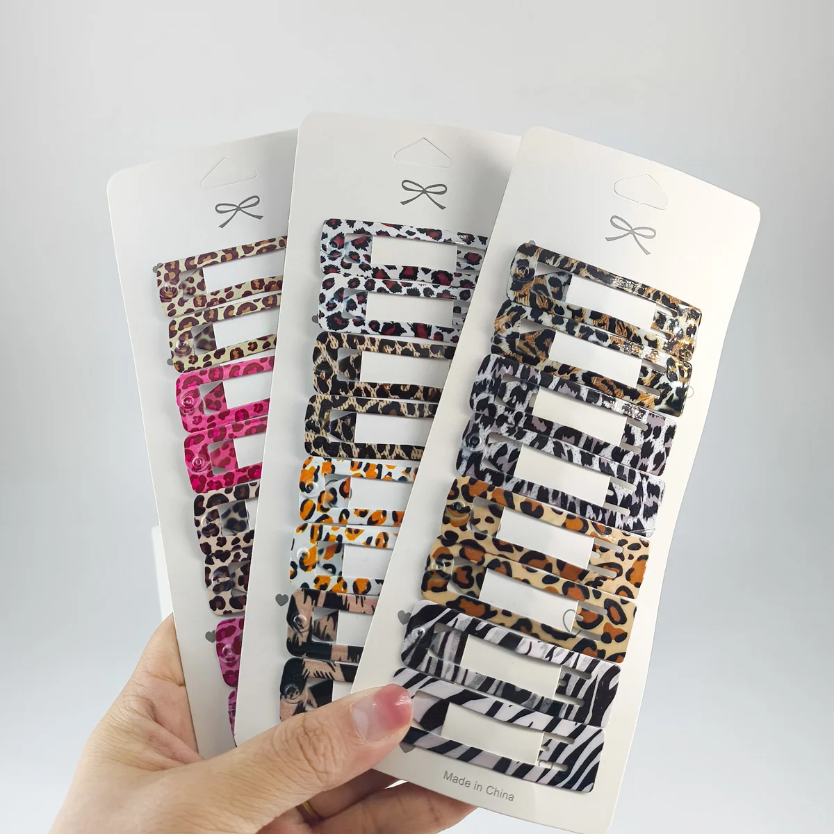 8pcs/set Leopard Print Hair Clips for Women Girls Vintage Geometric Drop BB Clips Bangs Hairpins Barrettes Hair Accessories