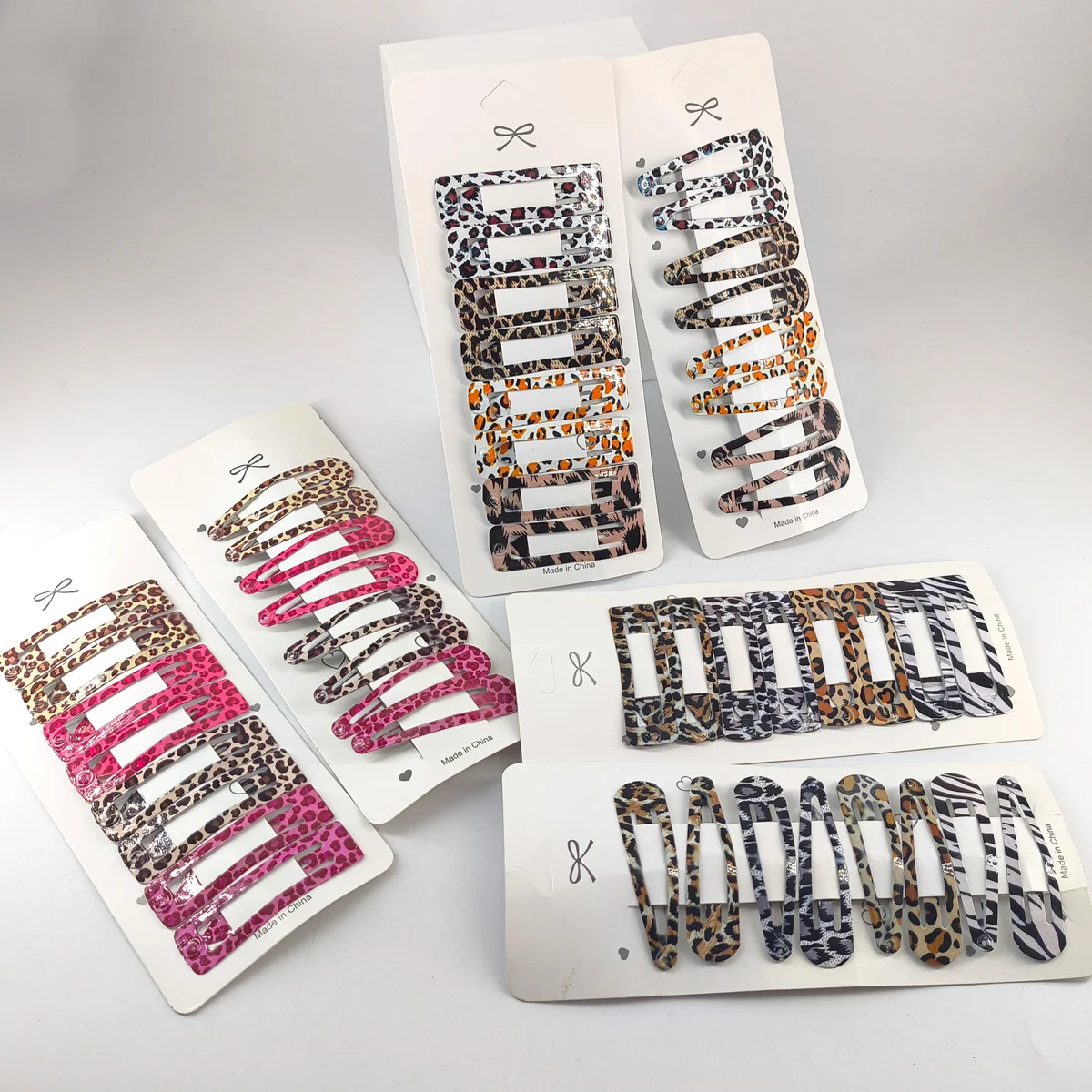8pcs/set Leopard Print Hair Clips for Women Girls Vintage Geometric Drop BB Clips Bangs Hairpins Barrettes Hair Accessories