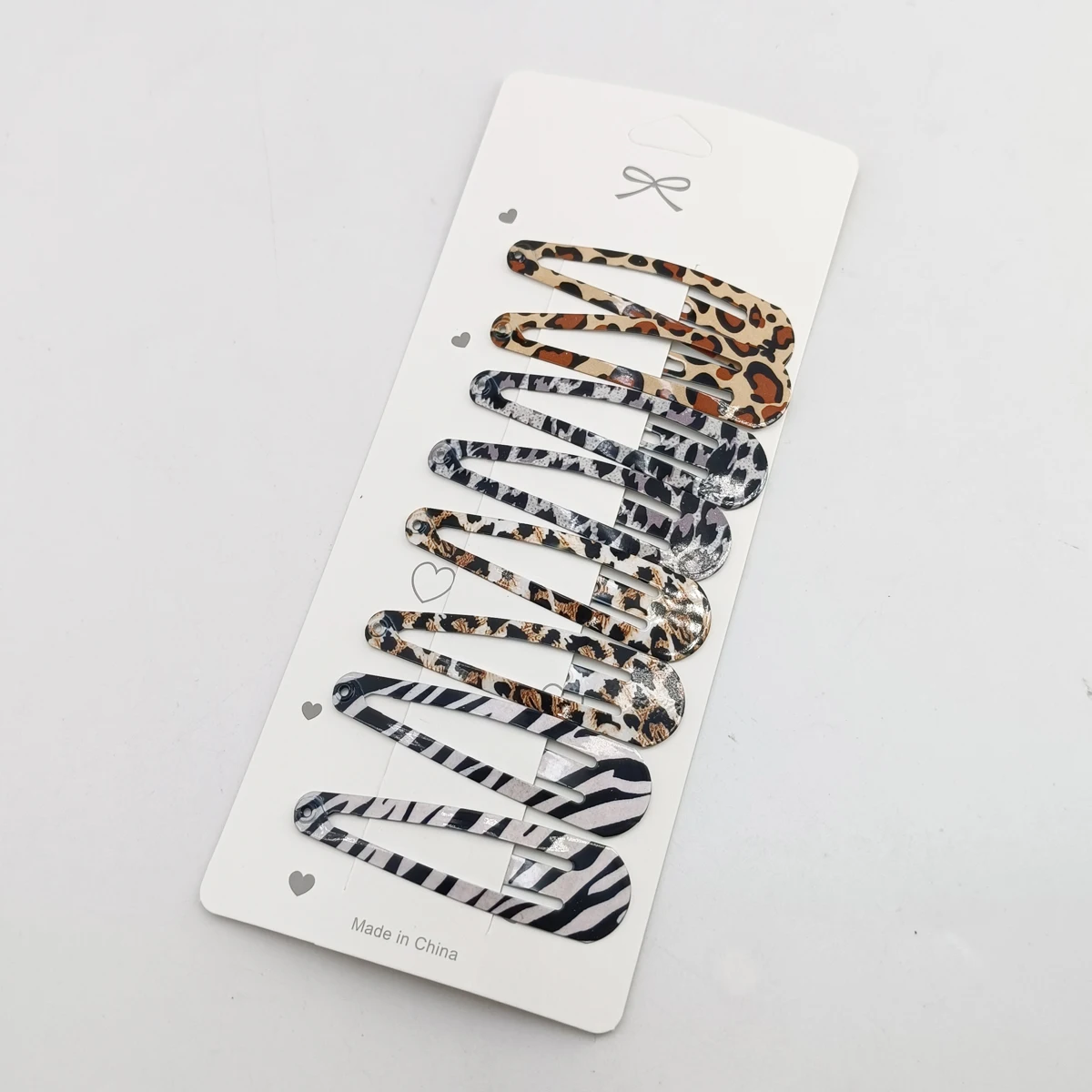 8pcs/set Leopard Print Hair Clips for Women Girls Vintage Geometric Drop BB Clips Bangs Hairpins Barrettes Hair Accessories