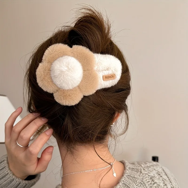 1/3pcs New Plush Flower Hair Clip Handmade Cute Hairstyle Hairpins Big Headwear Accessories Women Headwear  Accessories