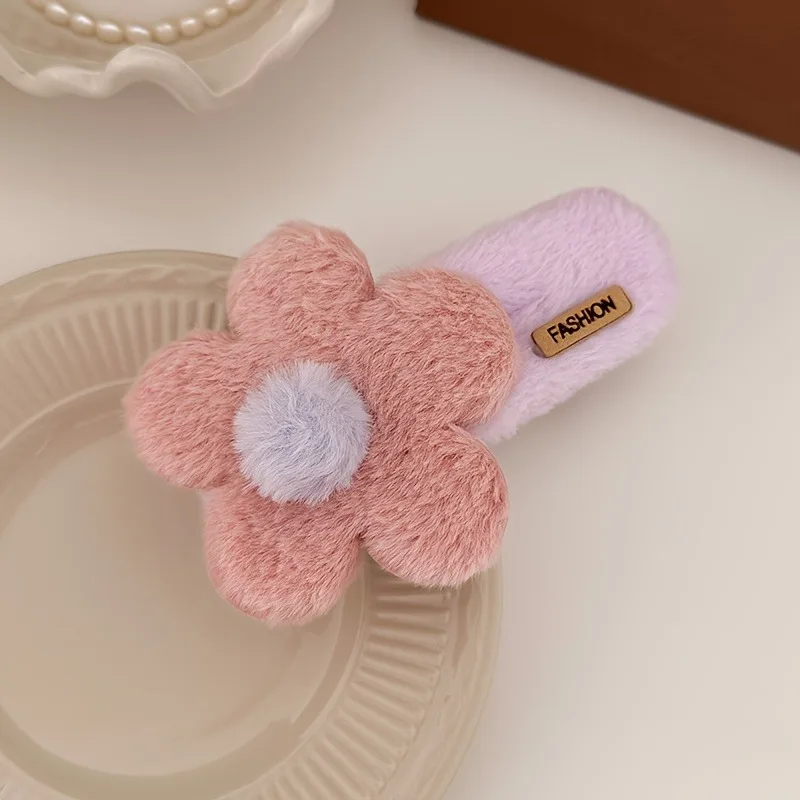 1/3pcs New Plush Flower Hair Clip Handmade Cute Hairstyle Hairpins Big Headwear Accessories Women Headwear  Accessories