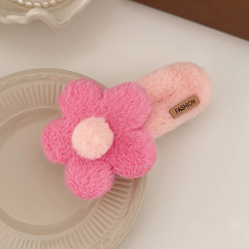 1/3pcs New Plush Flower Hair Clip Handmade Cute Hairstyle Hairpins Big Headwear Accessories Women Headwear  Accessories