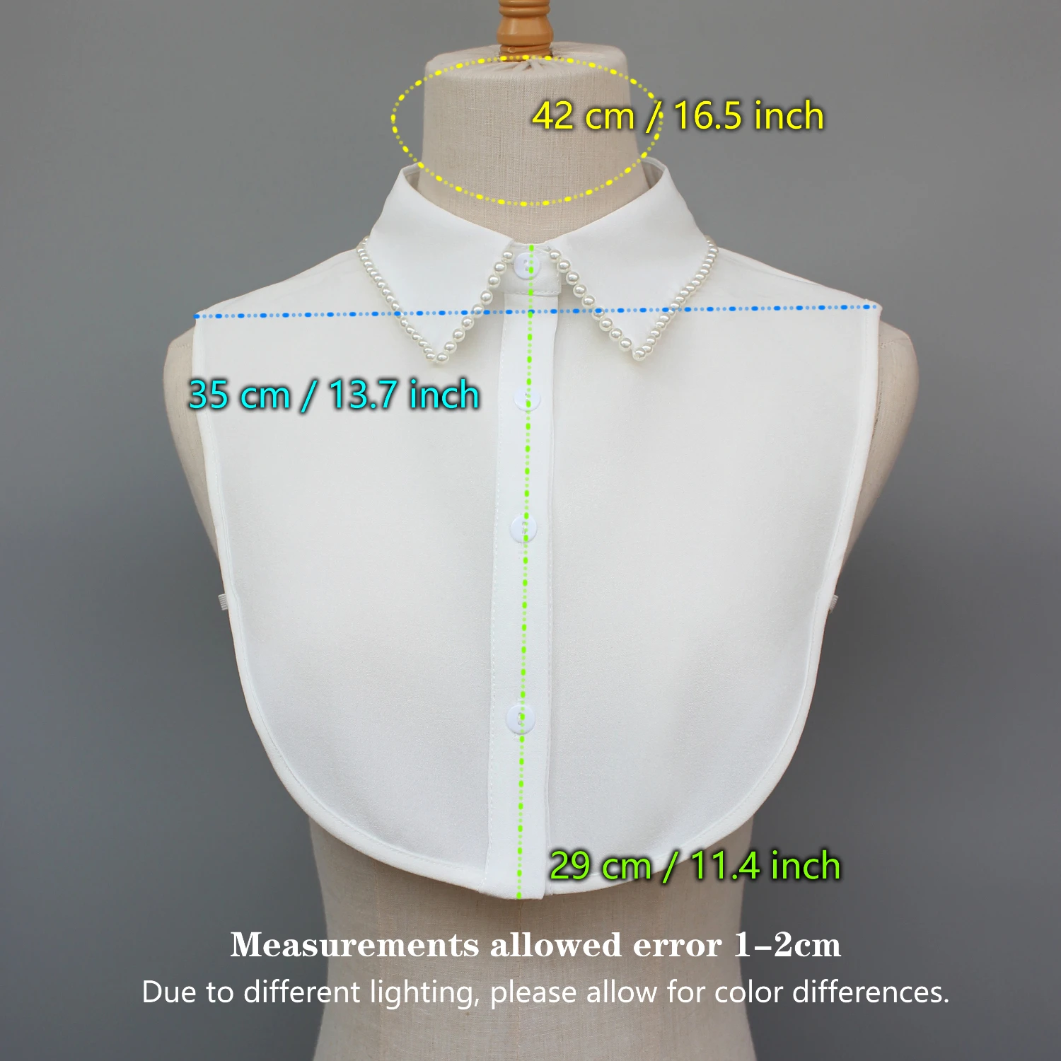Exquisite Fake Collars with Hand-Sewn Pearl Embellishments. These Decorative Collars Are Unique, Versatile, and Detachable. The