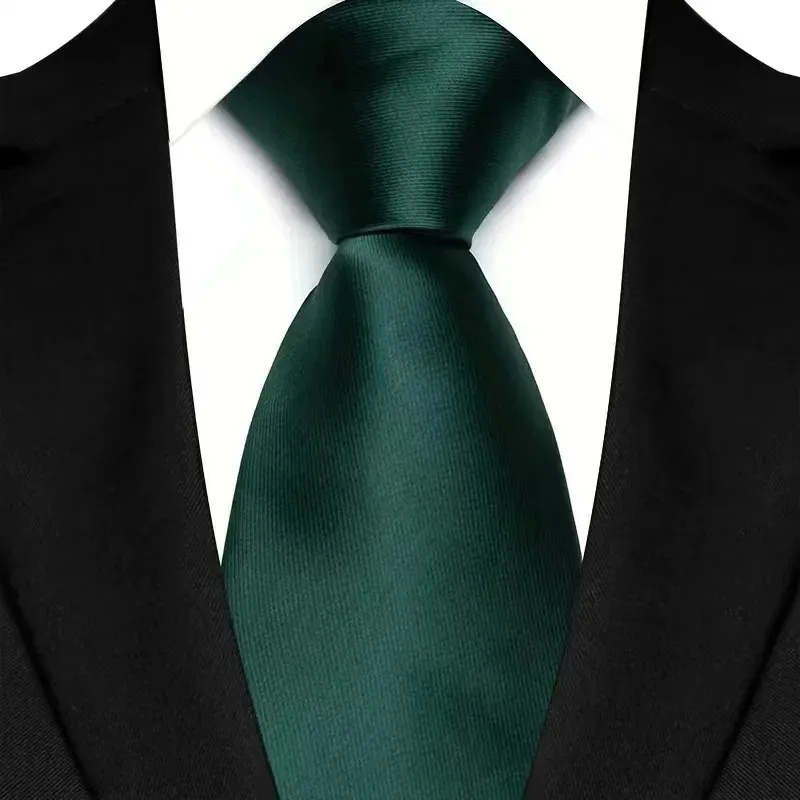 Luxury 8CM Mens Necktie Green Color Stripes Floral Solid Ties For Man Groom Jacquard Woven Neck Tie For Business Wedding Party