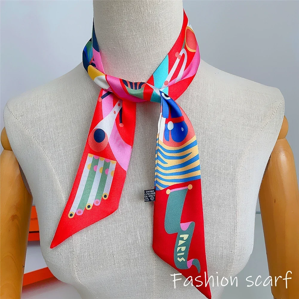 Colorful Horse Print Scarf Long Strip Ribbon Korean Style Multi-use Women Accessories Hair Bandana Bag Wrap Neckwear New Arrival