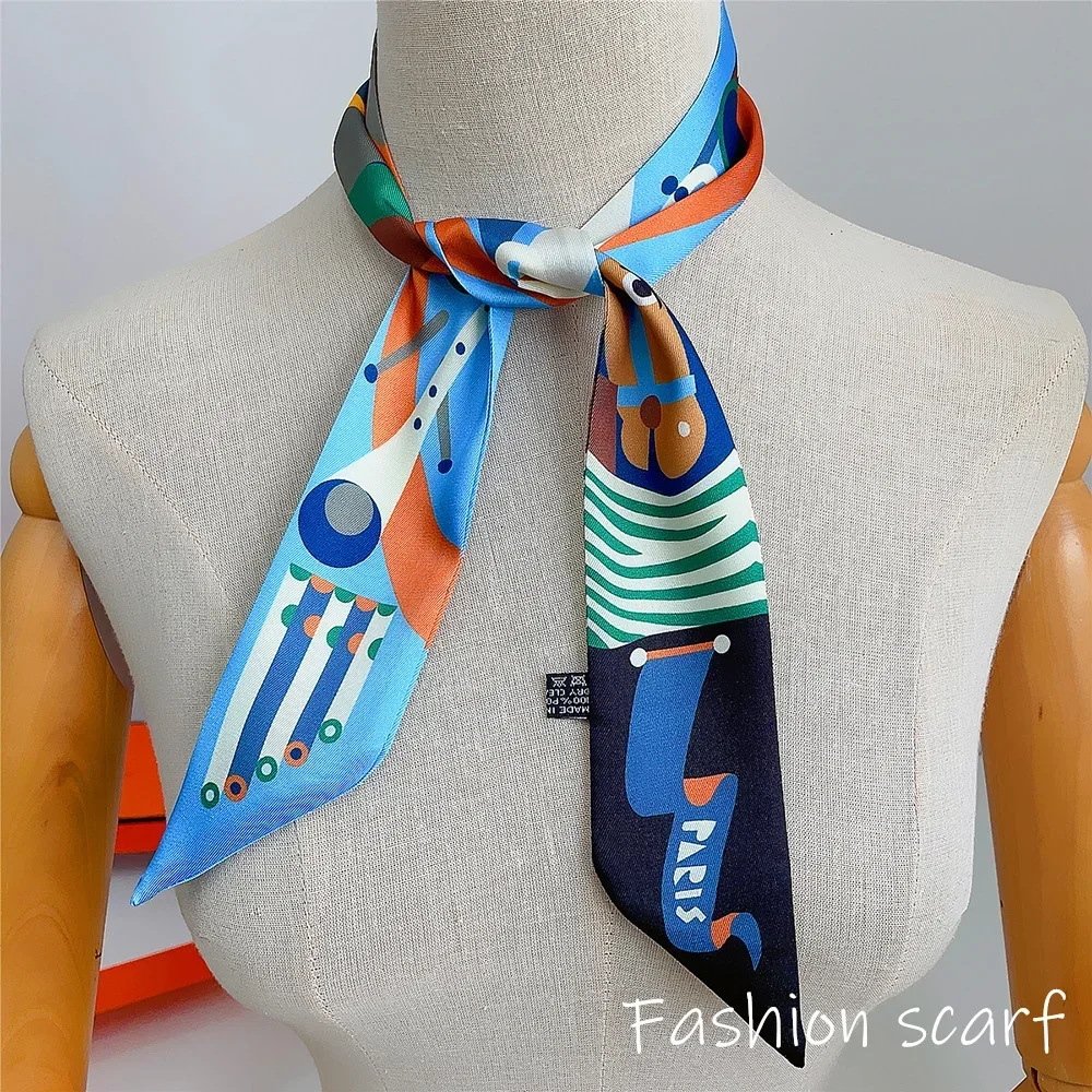 Colorful Horse Print Scarf Long Strip Ribbon Korean Style Multi-use Women Accessories Hair Bandana Bag Wrap Neckwear New Arrival