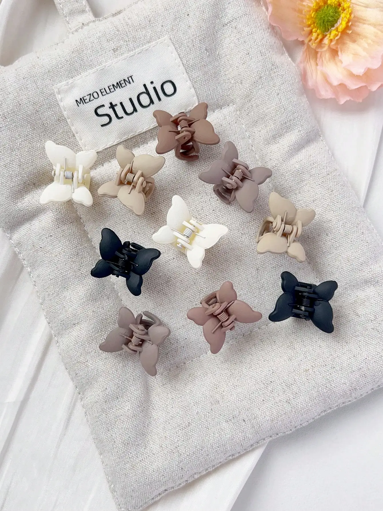 10PCS Mini Butterfly Hair Clips Set for Women Girls Strong Grip for Thin Hair,Neutral Color Hair Styling Accessories