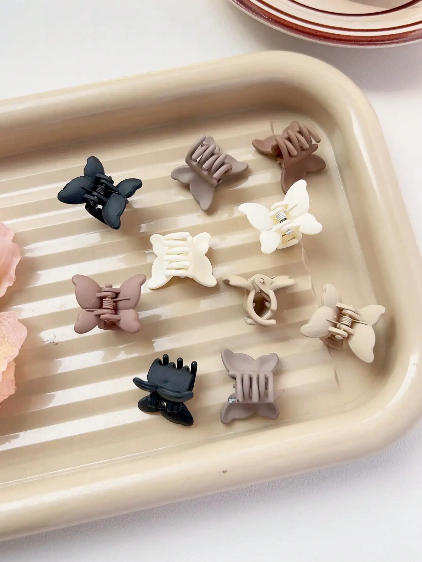 10PCS Mini Butterfly Hair Clips Set for Women Girls Strong Grip for Thin Hair,Neutral Color Hair Styling Accessories