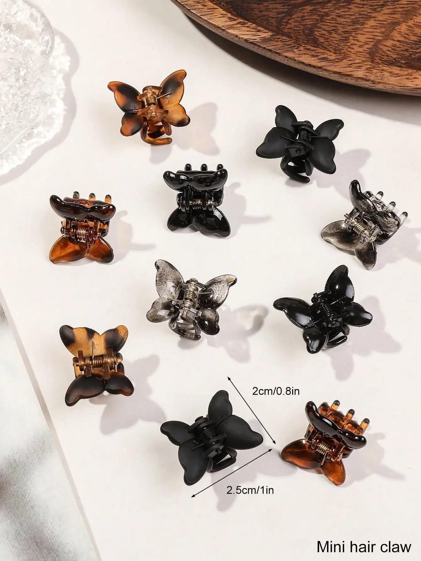 10PCS Mini Butterfly Hair Clips Set for Women Girls Strong Grip for Thin Hair,Neutral Color Hair Styling Accessories