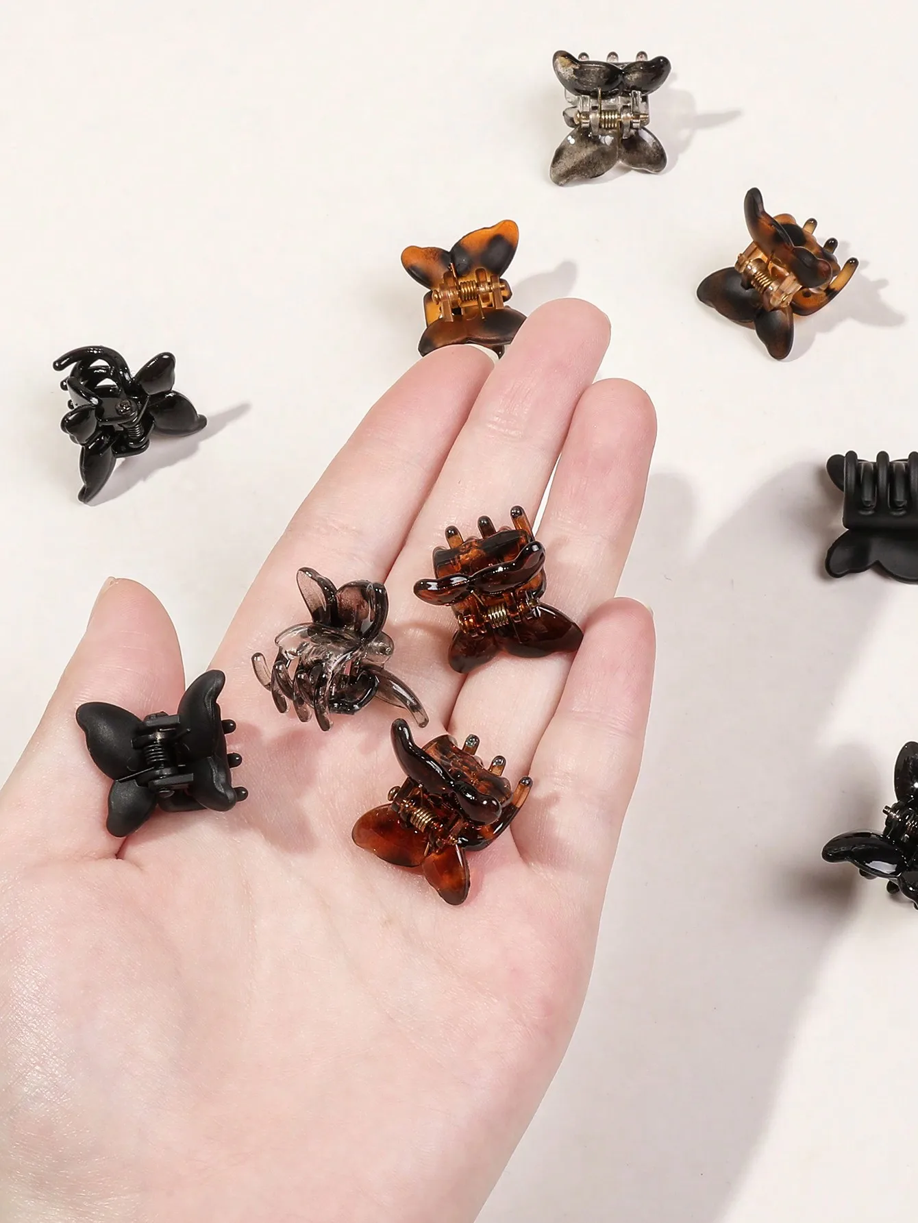 10PCS Mini Butterfly Hair Clips Set for Women Girls Strong Grip for Thin Hair,Neutral Color Hair Styling Accessories