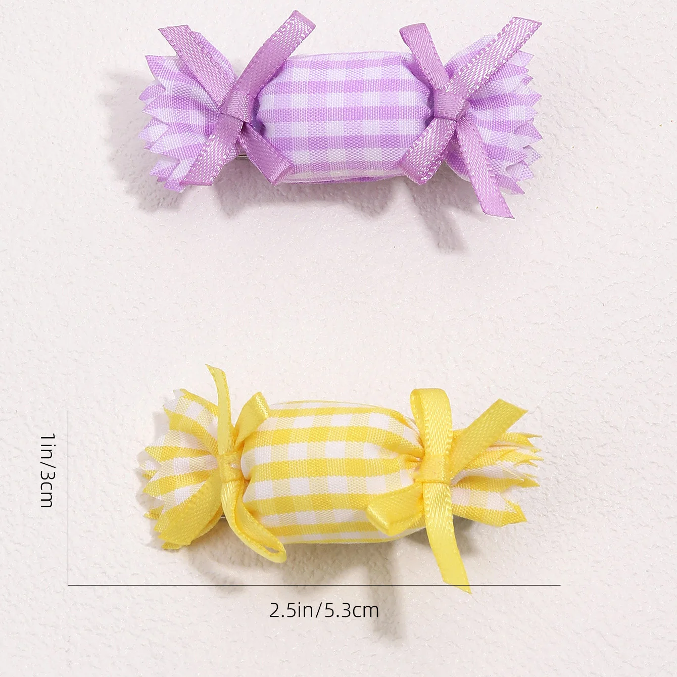 4Pcs Cute Plaid Candy Hair Clip Sweet Tartan Bow Hairpin Girls Children Handmade Baby Bangs Edge Barrette Headdress Accessories