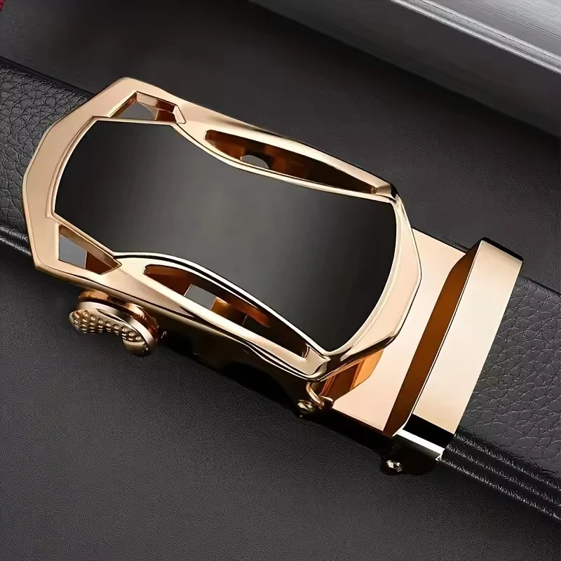Men's Famous Brand Belt High Quality Leather Luxury Belt Metal Automatic Buckle Belt Business Leisure Trend Belt,For Ideal Gifts
