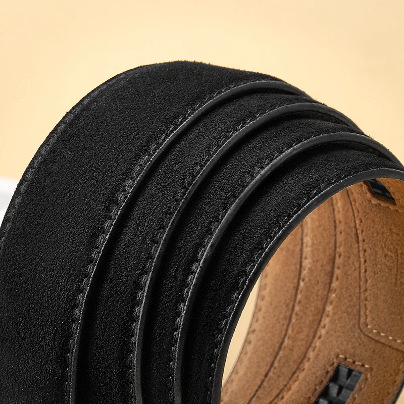 Automatic Buckle Belt Replacement Belt 3.5cm Suede Leather Belt for Automatic Belt Replacement Belt Genuine Leather Belt for Men