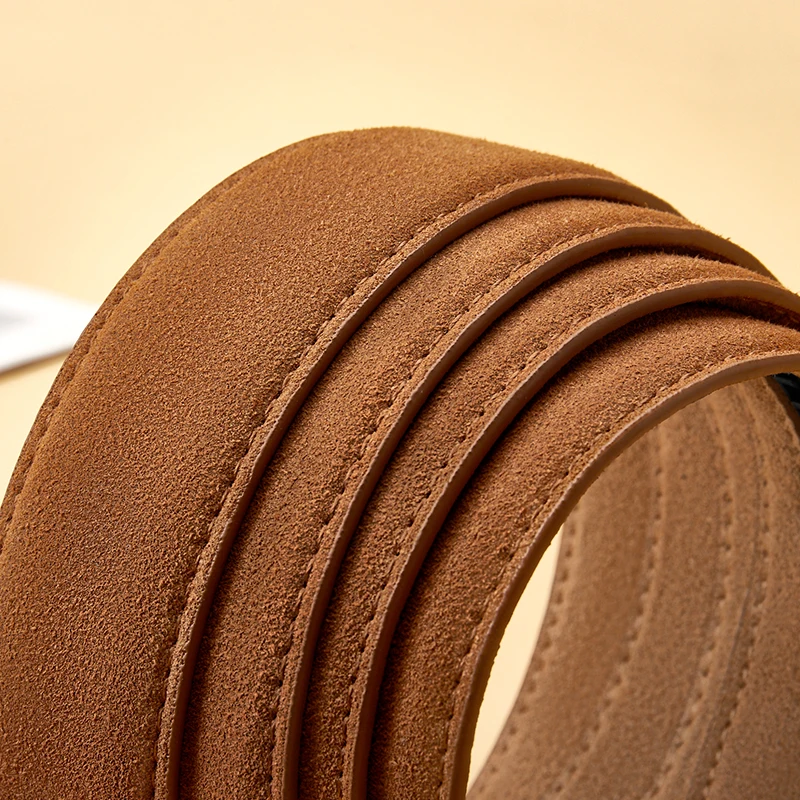 Automatic Buckle Belt Replacement Belt 3.5cm Suede Leather Belt for Automatic Belt Replacement Belt Genuine Leather Belt for Men