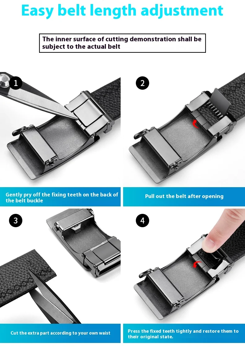 Automatic Buckle Belt Replacement Belt 3.5cm Suede Leather Belt for Automatic Belt Replacement Belt Genuine Leather Belt for Men