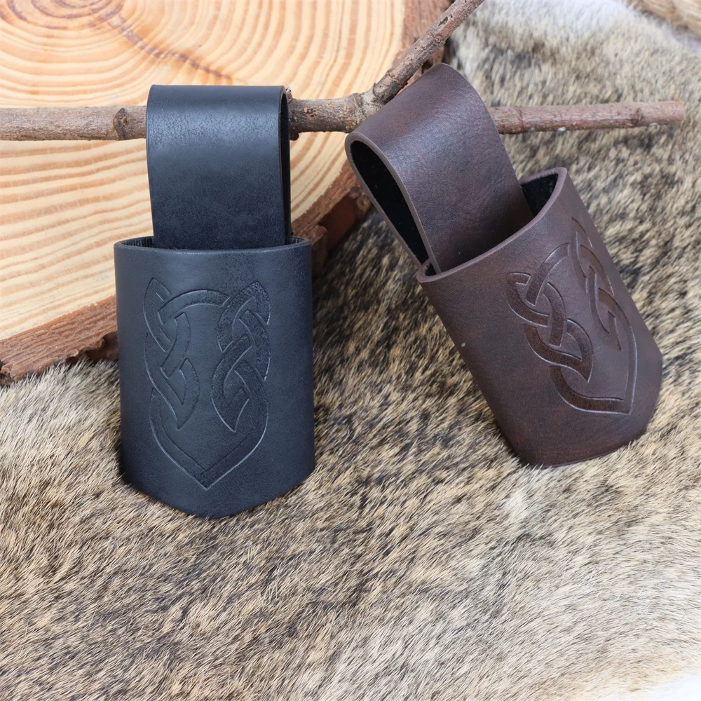 Medieval Belt Clothing Accessories Renaissance Skirt Hiking Viking Horn Belt Leather Cover Leather Cover Sword Frog