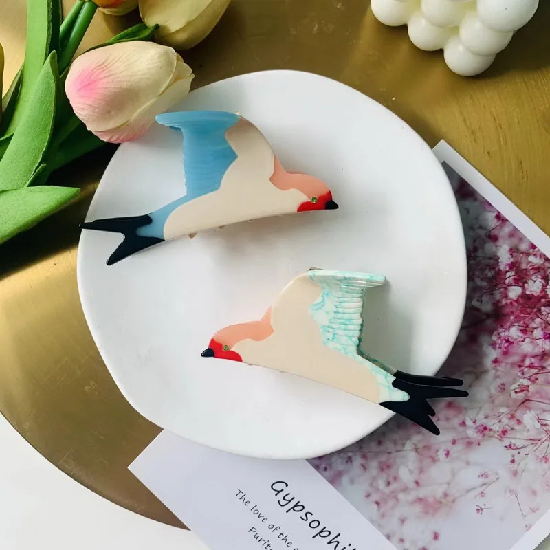 2025 Cute Bird Hair Clip For Women Acetate hair claw girls big Bird Hairclip Cartoon Swallow clawclip accessories