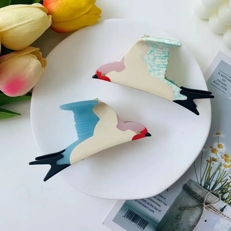 2025 Cute Bird Hair Clip For Women Acetate hair claw girls big Bird Hairclip Cartoon Swallow clawclip accessories
