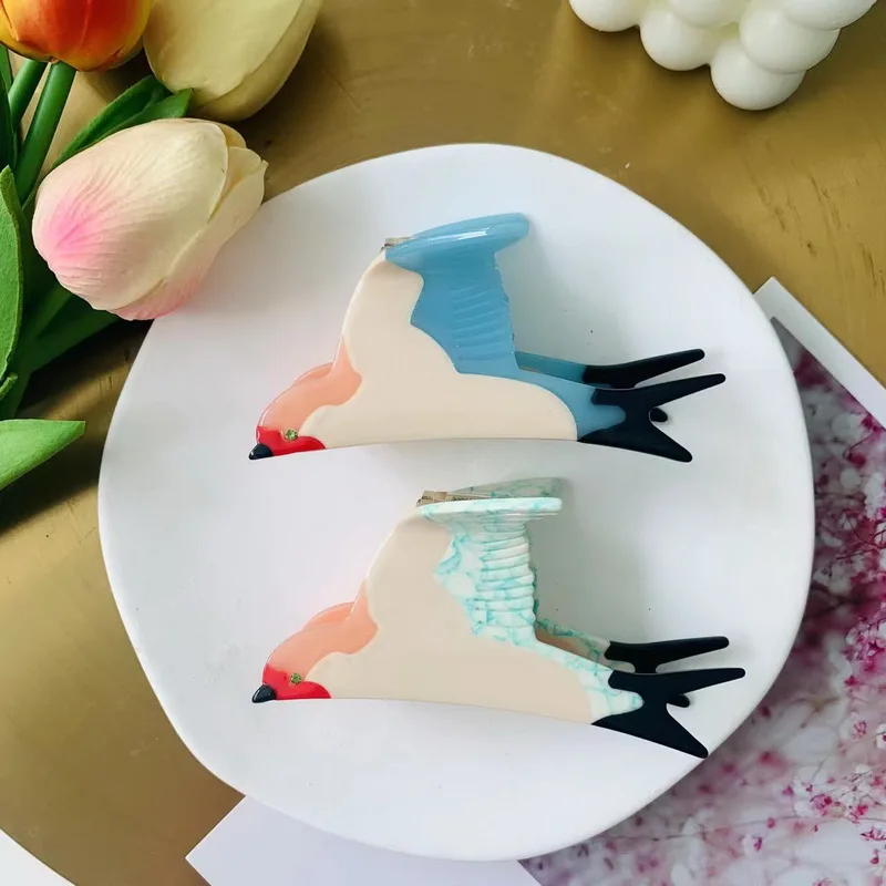 2025 Cute Bird Hair Clip For Women Acetate hair claw girls big Bird Hairclip Cartoon Swallow clawclip accessories