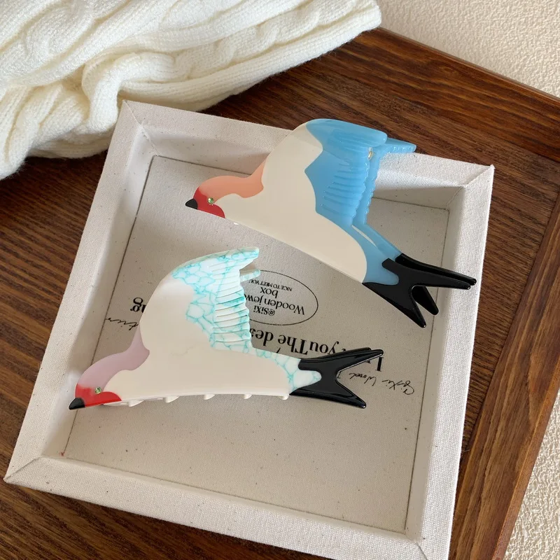 2025 Cute Bird Hair Clip For Women Acetate hair claw girls big Bird Hairclip Cartoon Swallow clawclip accessories