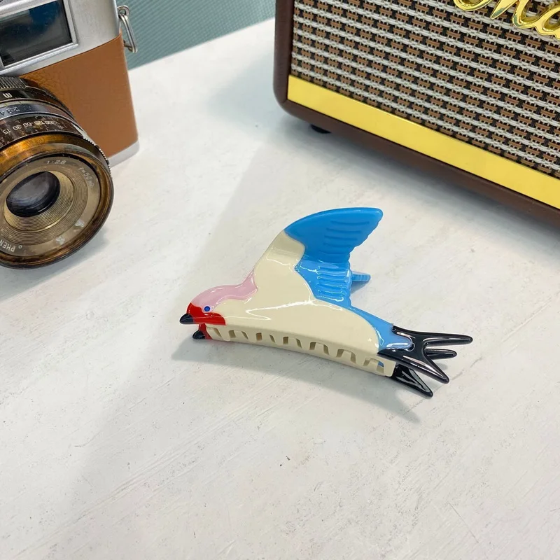 2025 Cute Bird Hair Clip For Women Acetate hair claw girls big Bird Hairclip Cartoon Swallow clawclip accessories