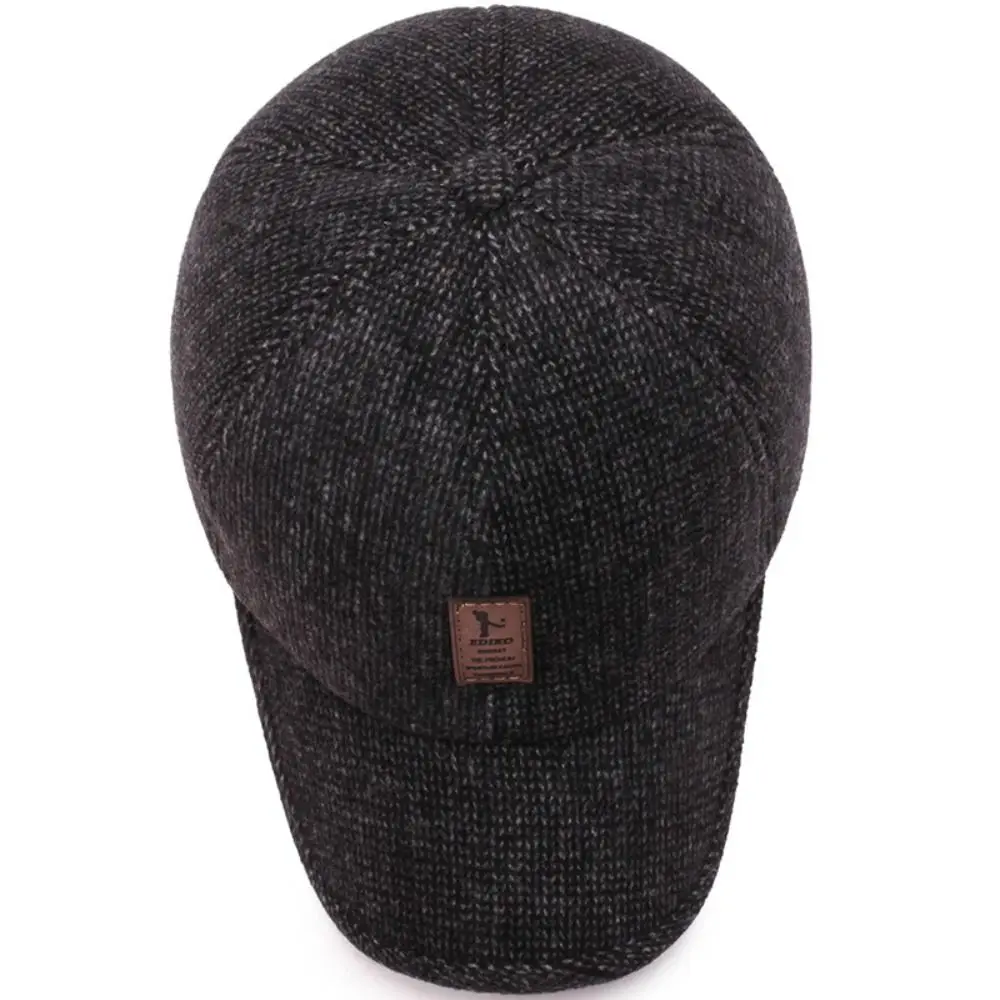 Men Autumn Winter Hat Outdoor Thick Warm Adjustable Earmuffs Hat Baseball Cap Casual